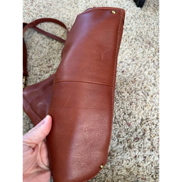 American Leather Co. Womens Brown Leather Shoulder Bag Detachable Straps - Picture 4 of 10